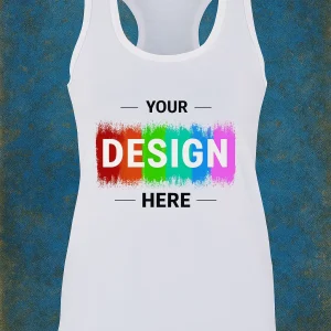 Ladies Racerback vests with custom print front